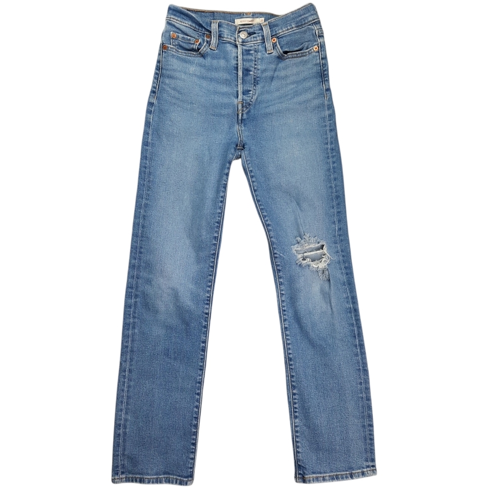 Levi's Wedgie Straight Concealed Button-fly Blue Jeans SZ 26